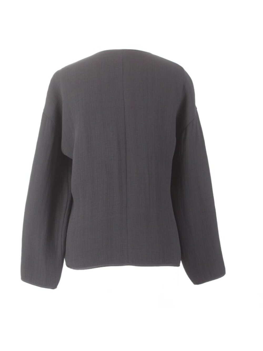 Eileen Fisher Jacket Sz SP Black Zipper Pockets Rayon Silk Spandex Jacket - Picture 6 of 10